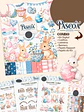 Kit Digital Mega combo Páscoa Cristã e Coelhinhos e Printables Aquarelado Arquivos em Png - Miniatura 3