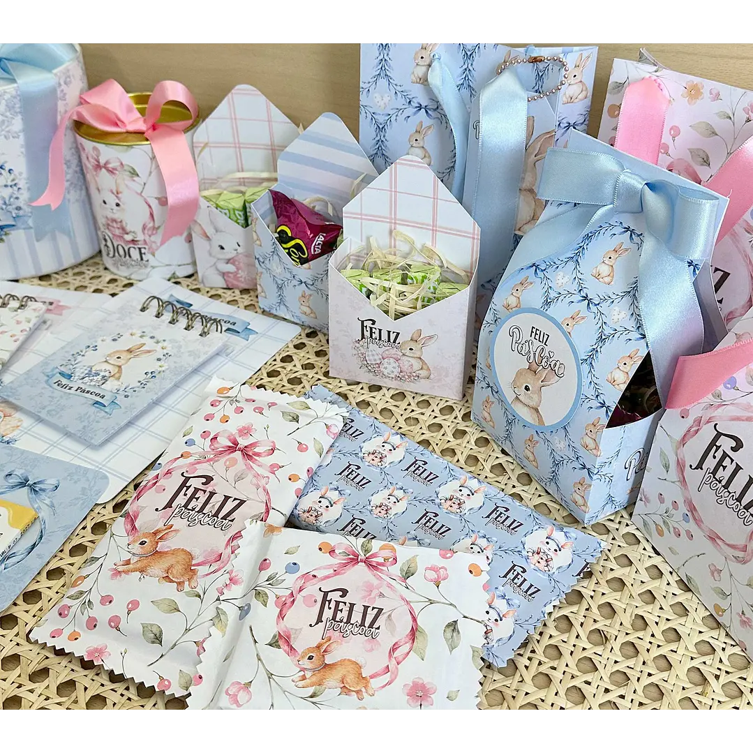 Kit Digital Mega combo Páscoa Cristã e Coelhinhos e Printables Aquarelado Arquivos em Png 8