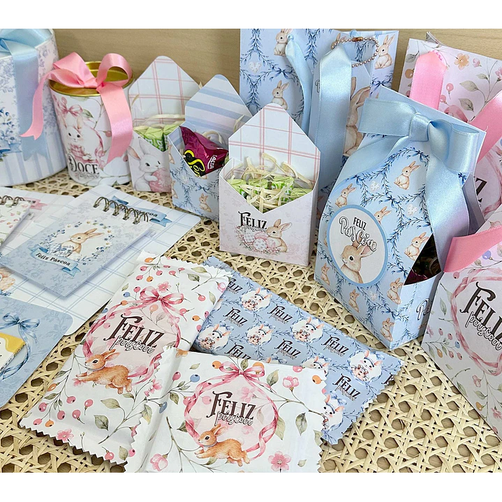 Kit Digital Mega combo Páscoa Cristã e Coelhinhos e Printables Aquarelado Arquivos em Png 8