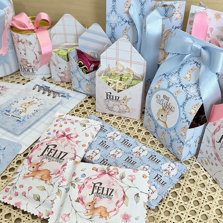 Kit Digital Mega combo Páscoa Cristã e Coelhinhos e Printables Aquarelado Arquivos em Png 8