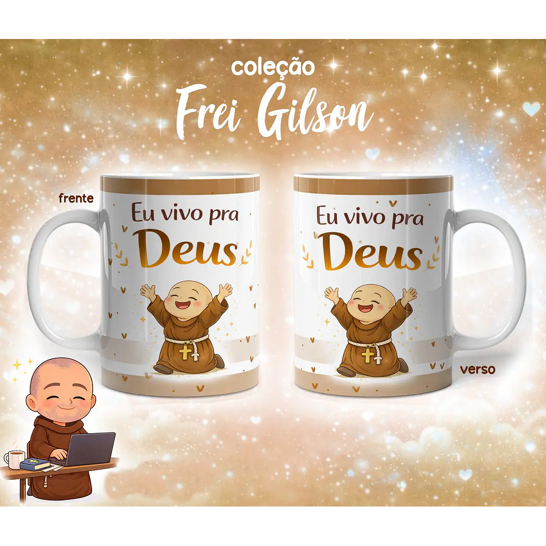 10 Artes para Caneca Frei Gilson Arquivo em Jpg 5