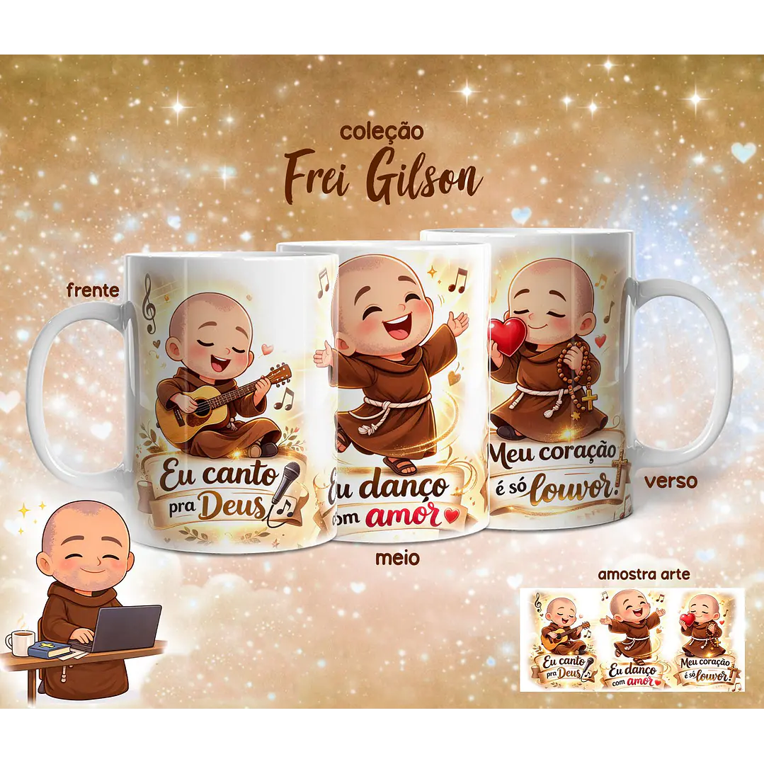 10 Artes para Caneca Frei Gilson Arquivo em Jpg 7