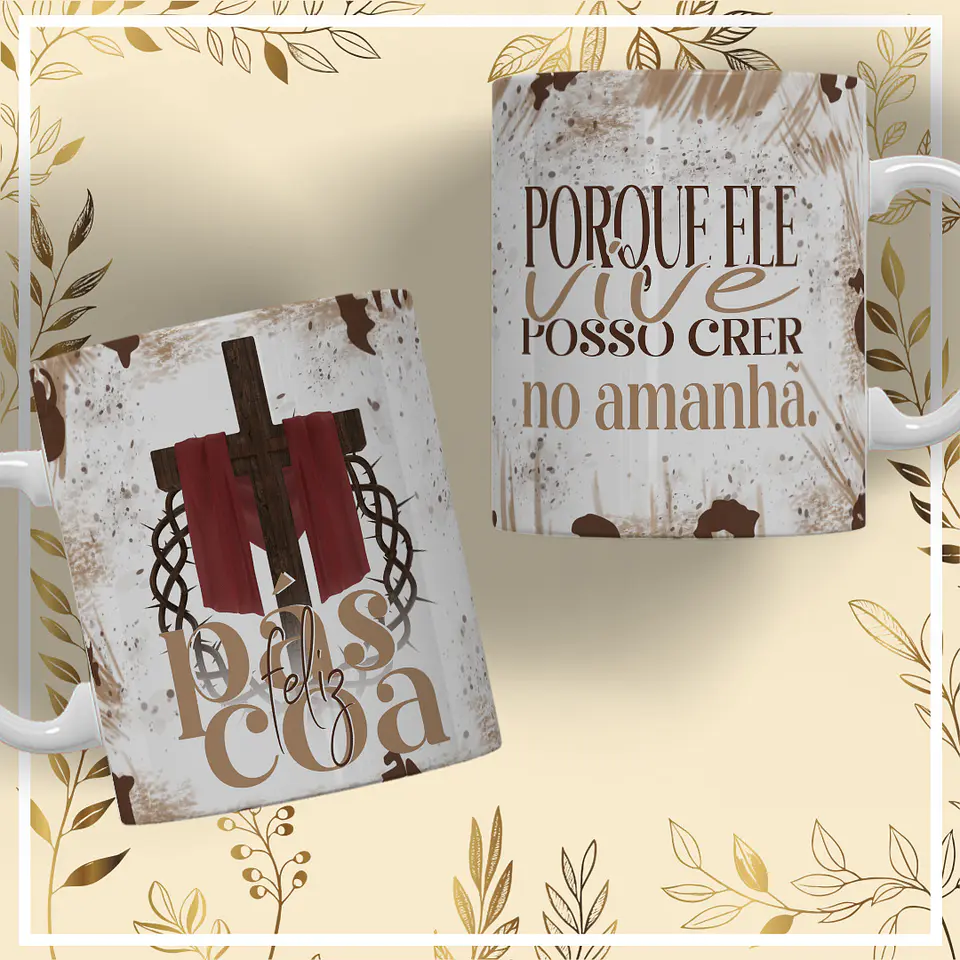 11 Artes para Caneca Páscoa Arquivo Editável 1