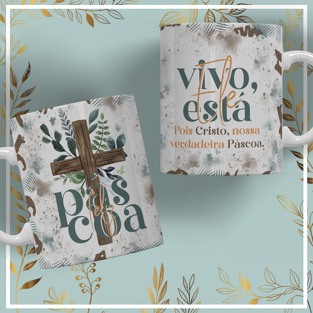11 Artes para Caneca Páscoa Arquivo Editável 2