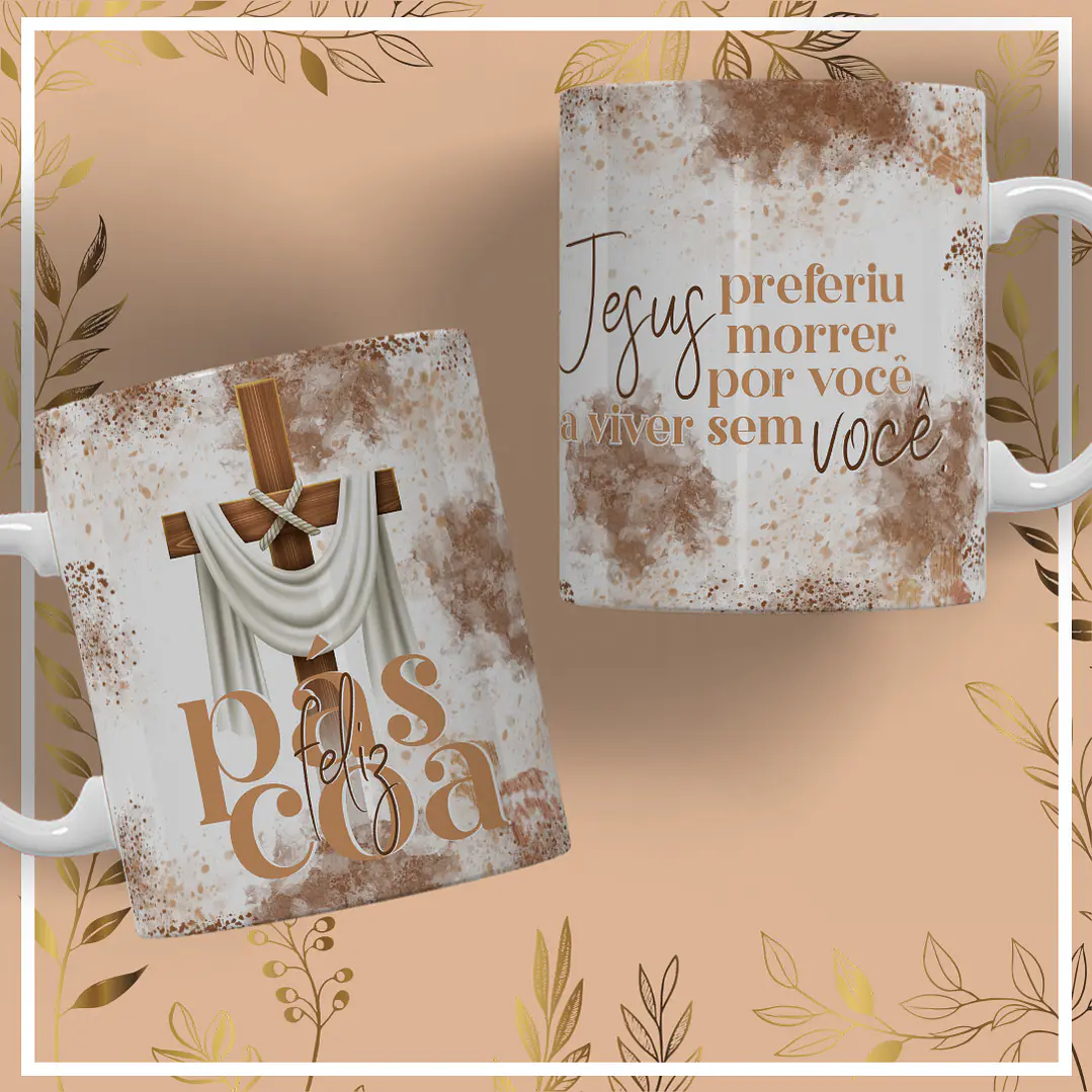 11 Artes para Caneca Páscoa Arquivo Editável 6