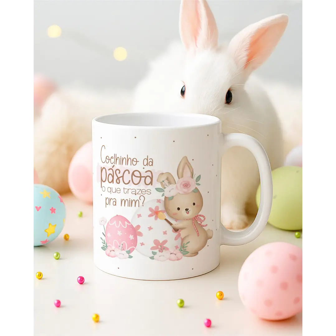 15 Artes para Canecas Páscoa Delicada Coelhos Arquivo Editável  6