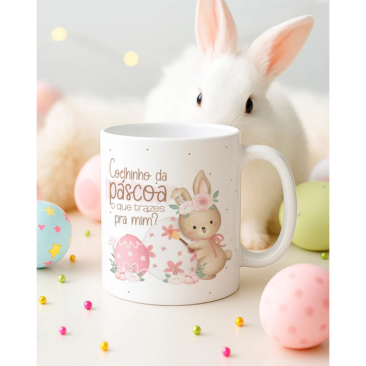 15 Artes para Canecas Páscoa Delicada Coelhos Arquivo Editável  6