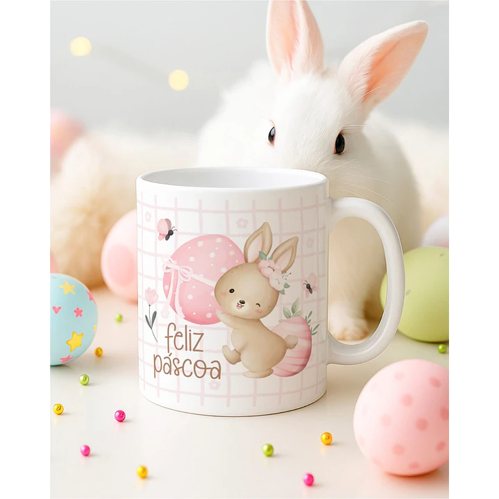 15 Artes para Canecas Páscoa Delicada Coelhos Arquivo Editável  8