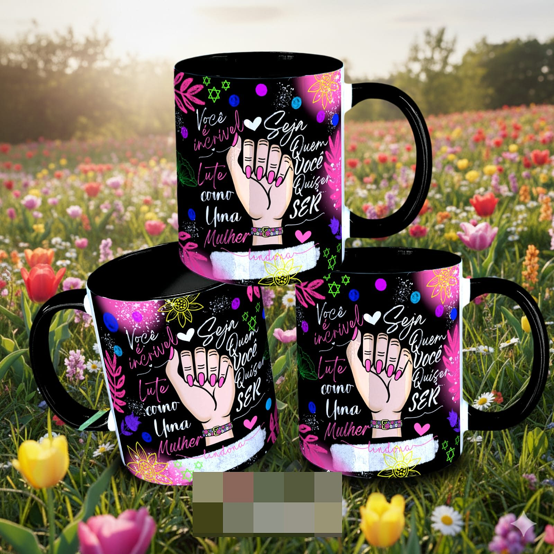 16 Artes para Caneca Dia das Mulheres Floral Arquivo em Png 11