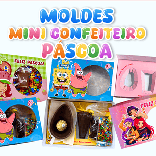 150 Moldes Mini Confeiteiro Páscoa Personagens Arquivo Editável