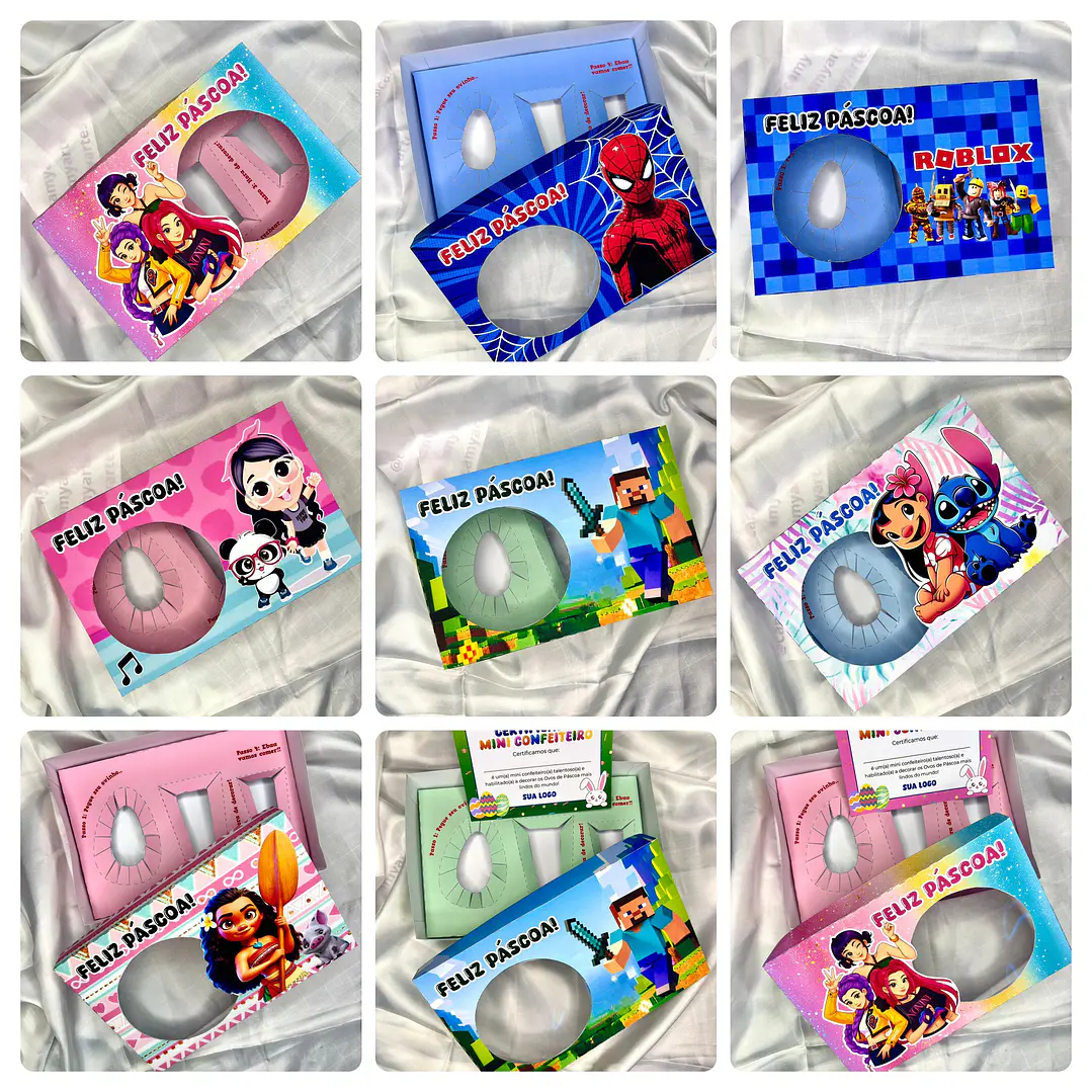 150 Moldes Mini Confeiteiro Páscoa Personagens Arquivo Editável 2