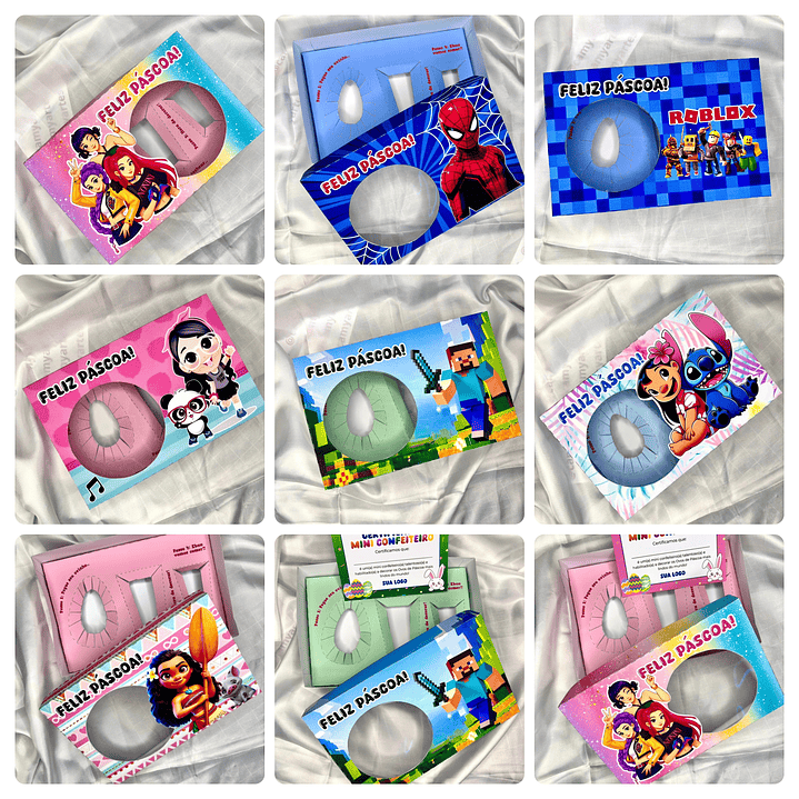 150 Moldes Mini Confeiteiro Páscoa Personagens Arquivo Editável 2