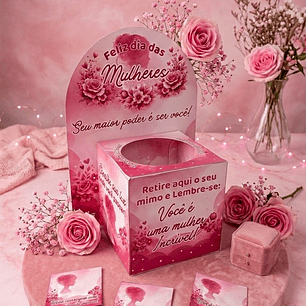 Arquivo Caixa com Mensagens para Clientes Dia das Mulheres Arquivo Editável 