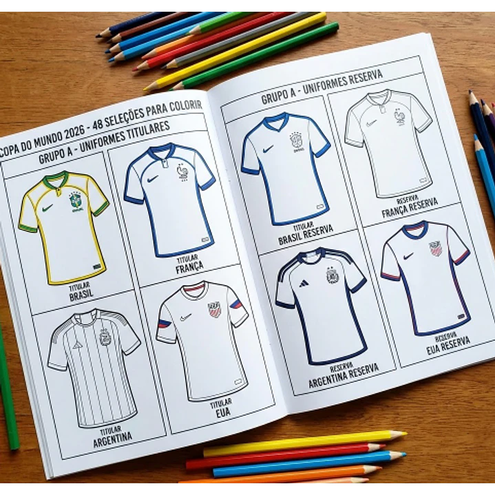 Arquivo Livro de Colorir Futebol 2026 Seleção + Times em pdf  2