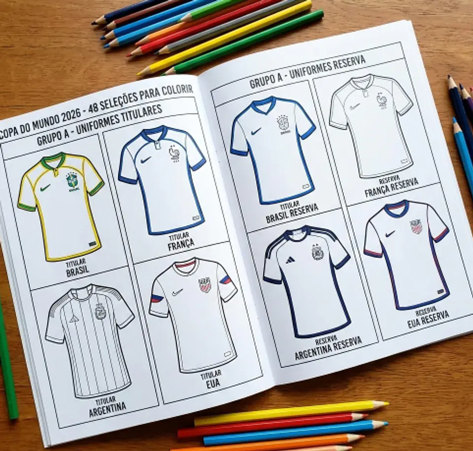 Arquivo Livro de Colorir Futebol 2026 Seleção + Times em pdf  2