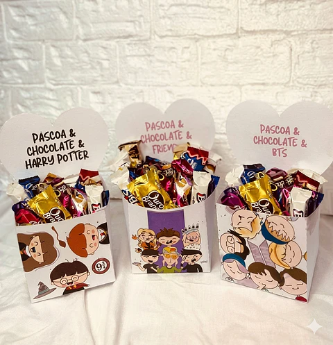 Arquivos Mimos Caixas para Chocolates Páscoa Arquivo Editável 