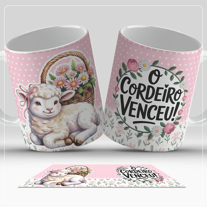 12 Artes para Caneca Páscoa Cristã Arquivo em Jpg  3