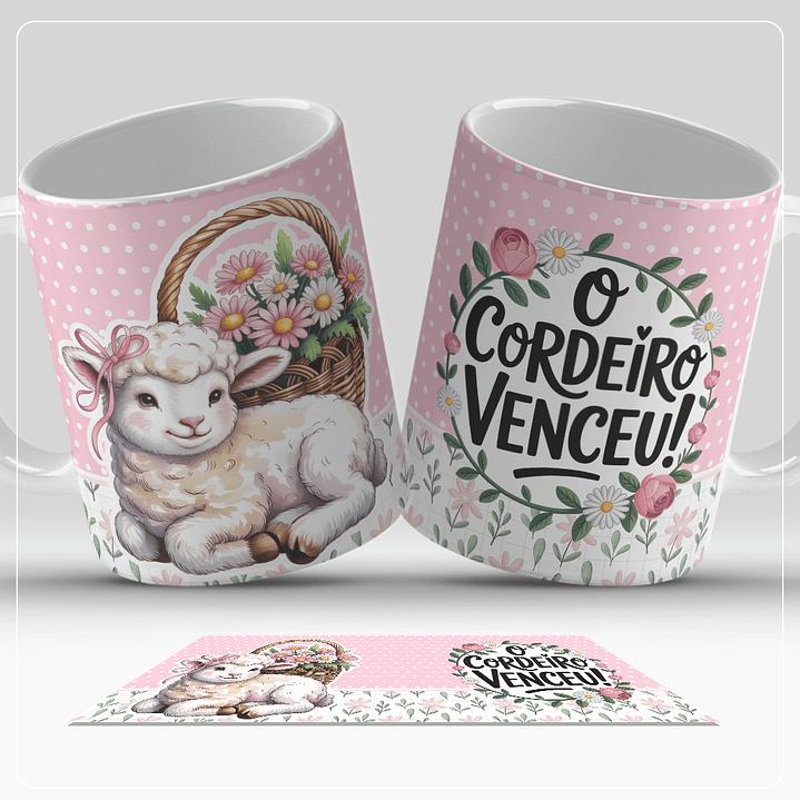 12 Artes para Caneca Páscoa Cristã Arquivo em Jpg  3