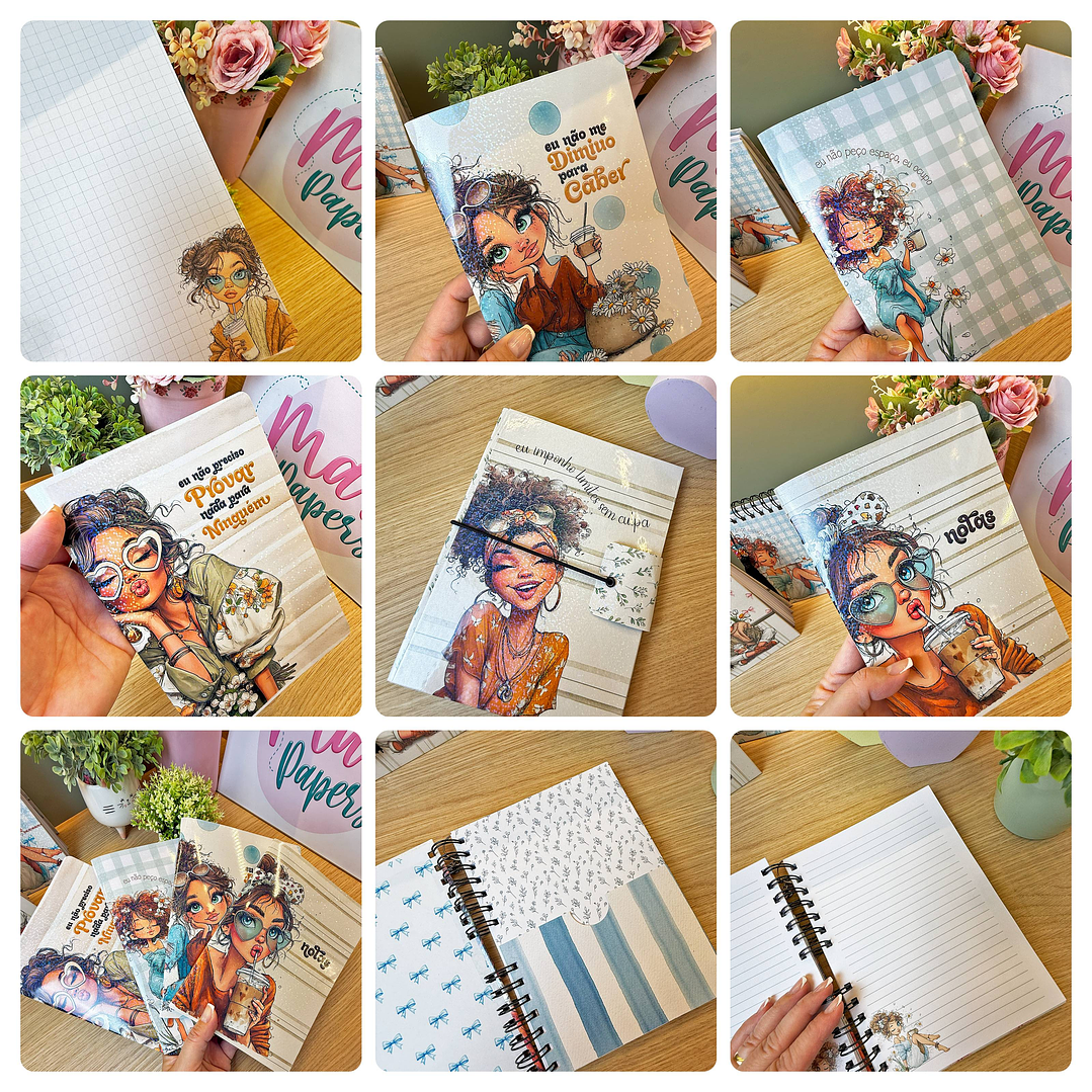 Arquivo encadernação Mulher Planner e Bloquinho Arquivo em Pdf 2