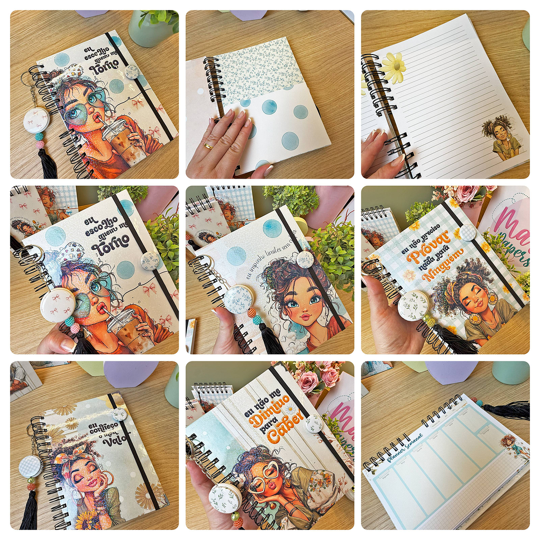Arquivo encadernação Mulher Planner e Bloquinho Arquivo em Pdf 3
