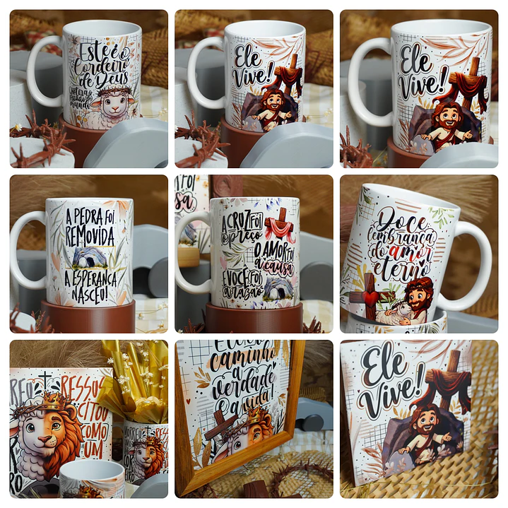 19 Artes para Caneca Páscoa Cristã Arquivo em Png 3
