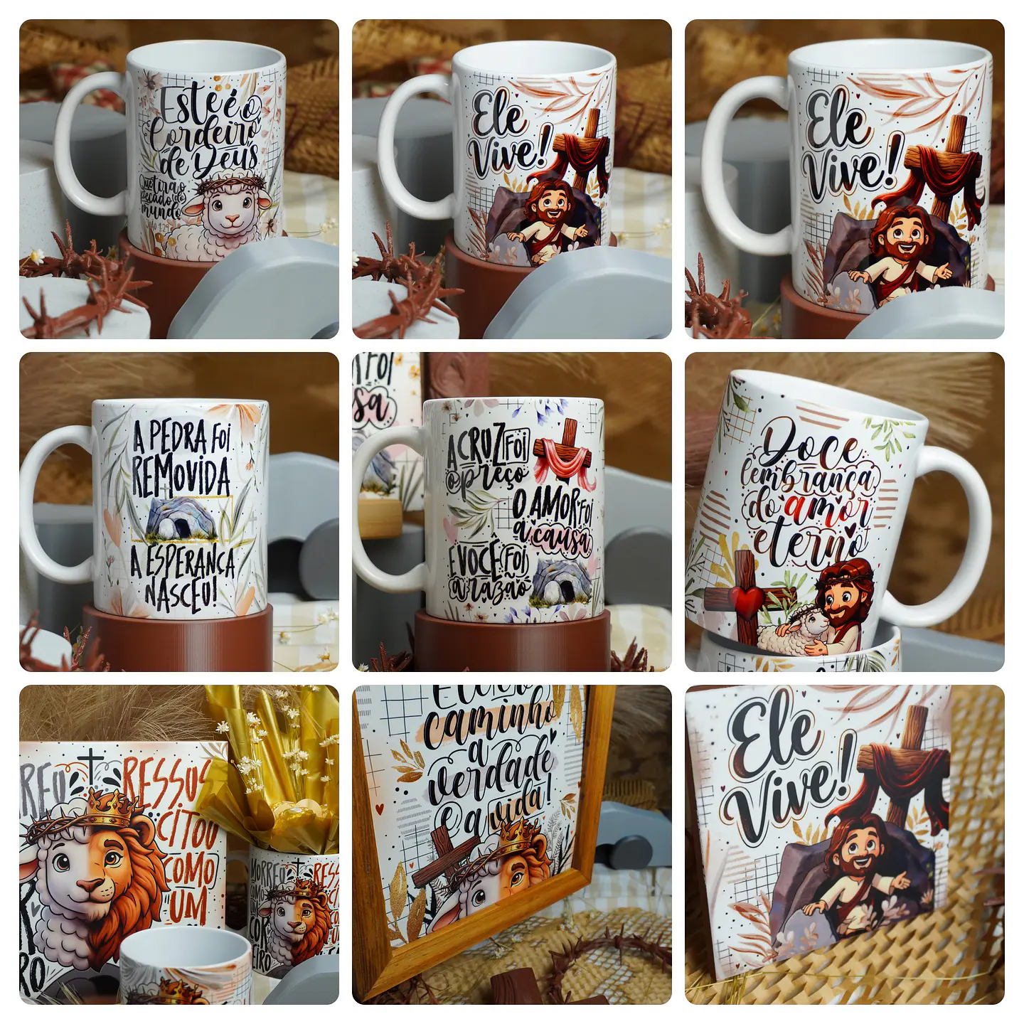 19 Artes para Caneca Páscoa Cristã Arquivo em Png 3