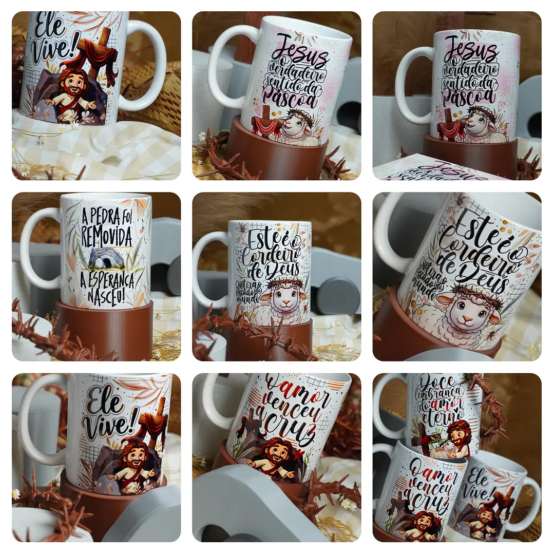 19 Artes para Caneca Páscoa Cristã Arquivo em Png 5