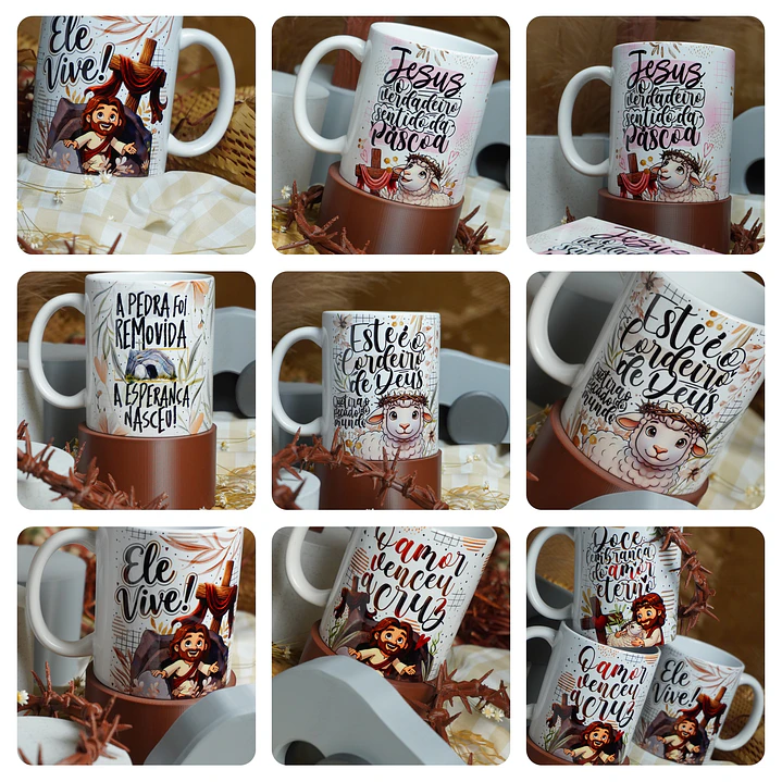 19 Artes para Caneca Páscoa Cristã Arquivo em Png 5