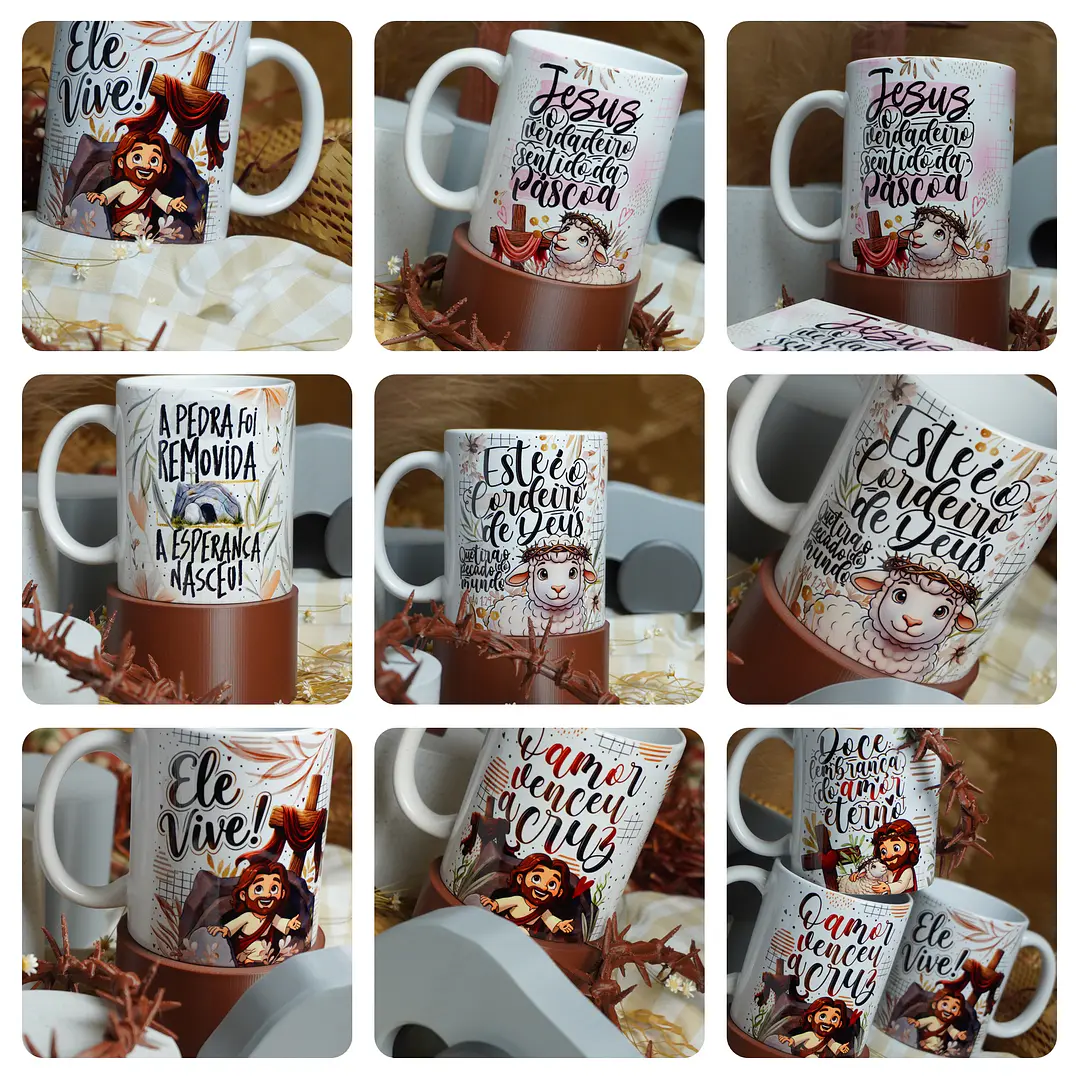 19 Artes para Caneca Páscoa Cristã Arquivo em Png 5