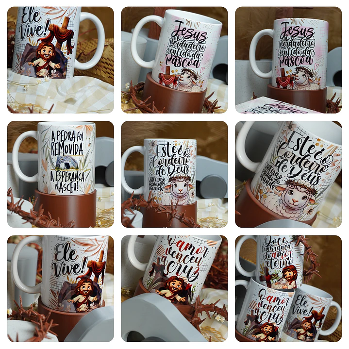 19 Artes para Caneca Páscoa Cristã Arquivo em Png 5
