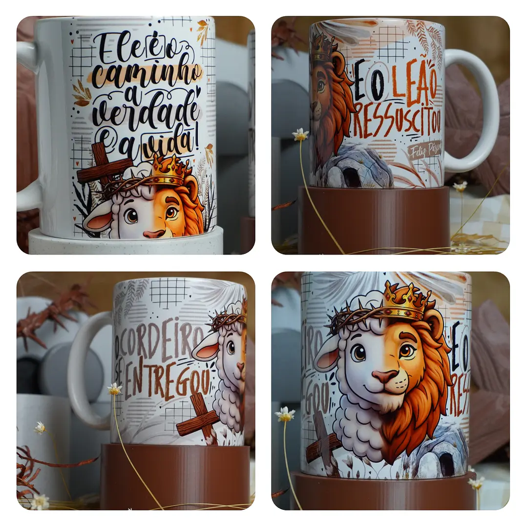 19 Artes para Caneca Páscoa Cristã Arquivo em Png 9