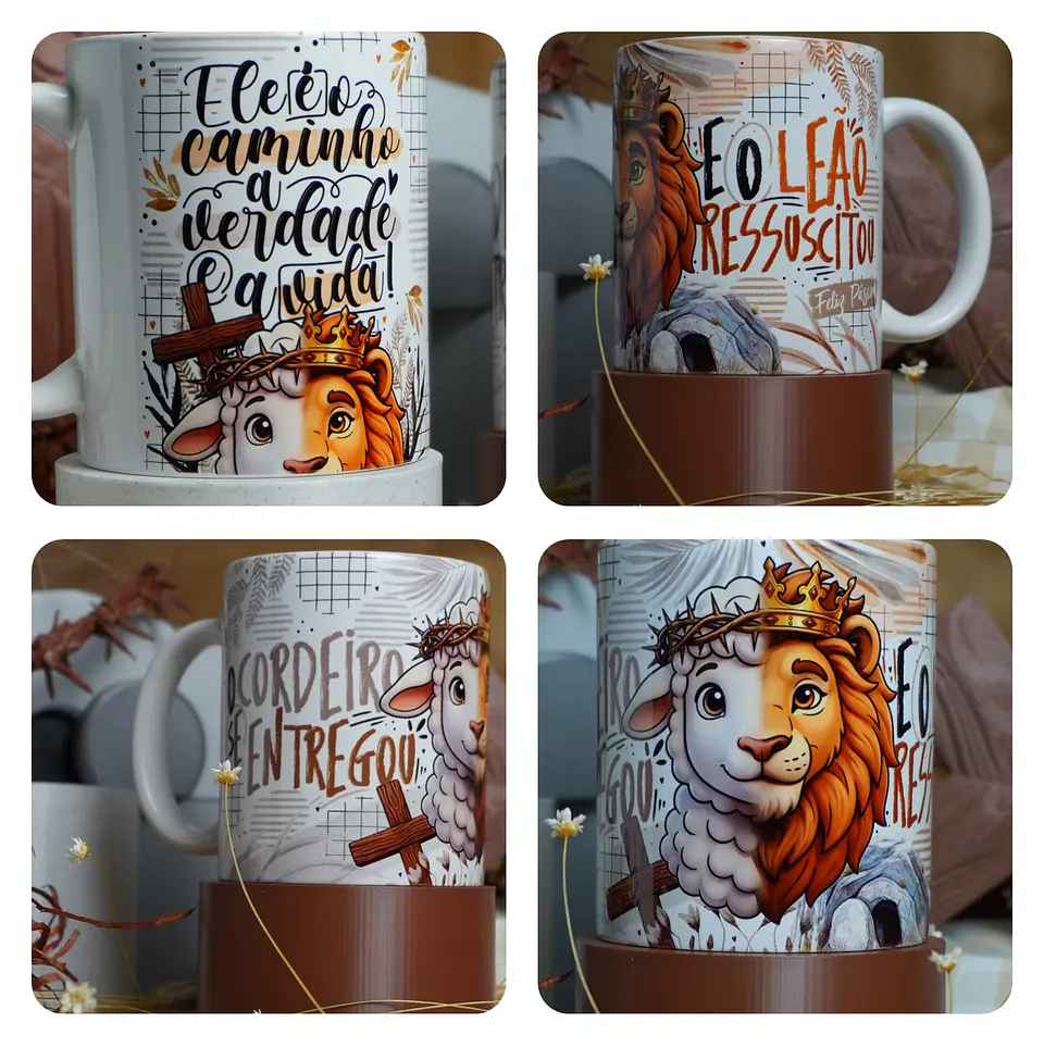 19 Artes para Caneca Páscoa Cristã Arquivo em Png 9