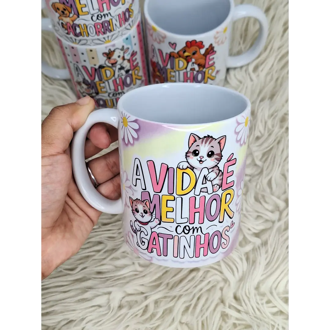 4 Artes para Caneca Animais Frases Fofinhas em png  3