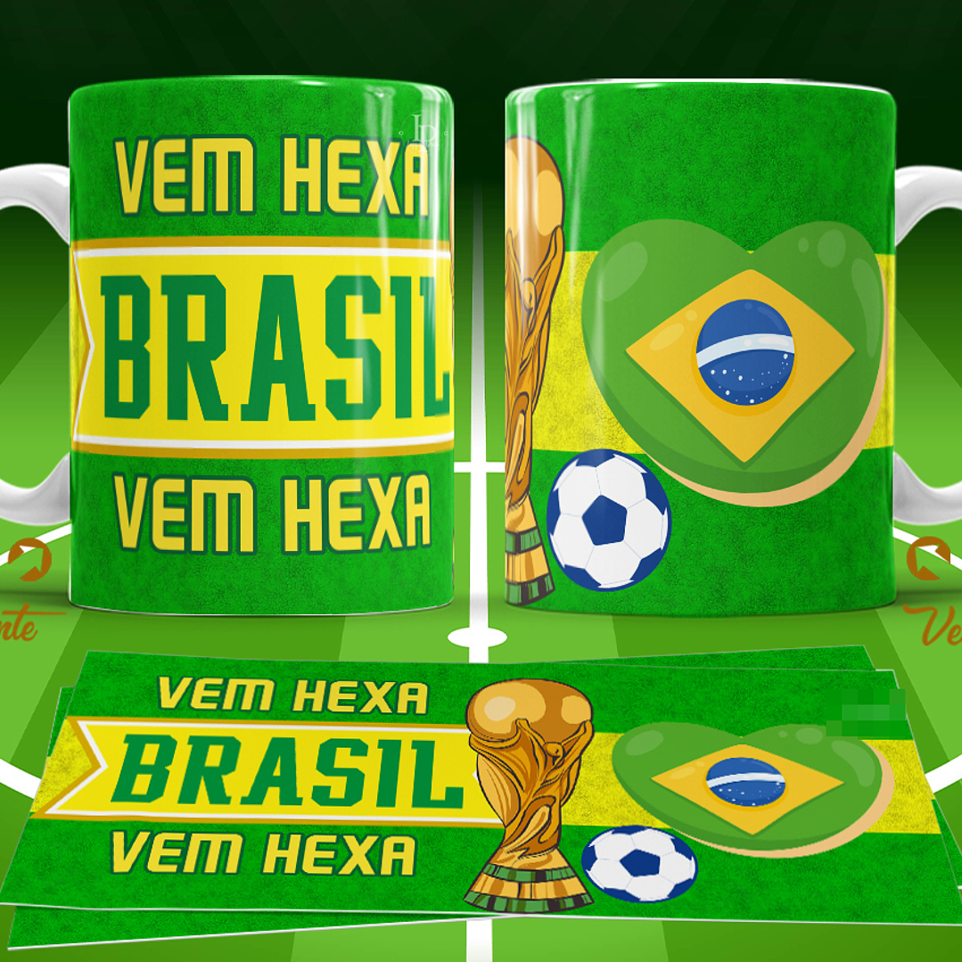 11 Artes para Caneca Copa do Mundo 2026 Brasil Futebol Arquivo Editável  9