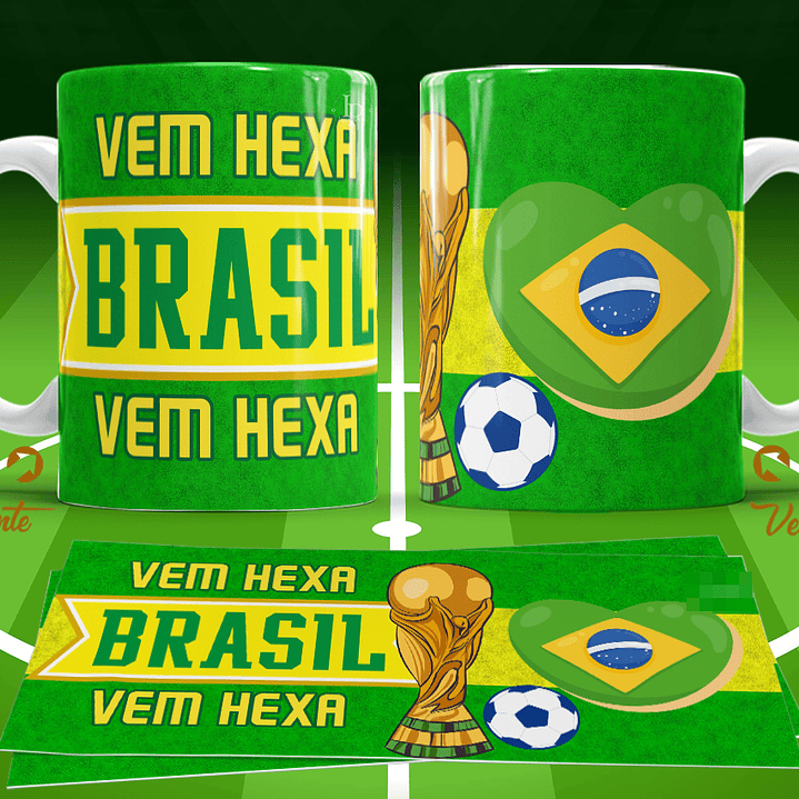 11 Artes para Caneca Copa do Mundo 2026 Brasil Futebol Arquivo Editável  9