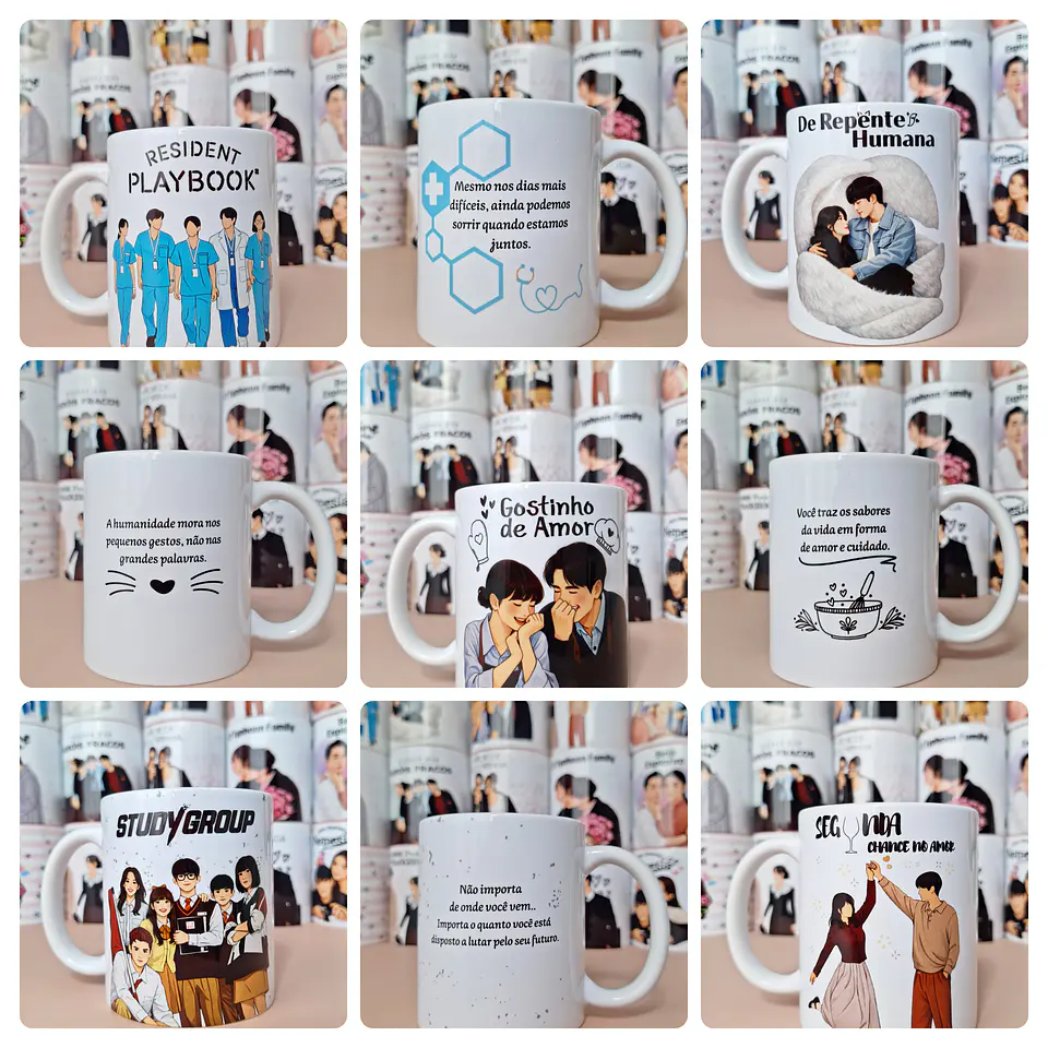 15 Artes para Caneca Dorama Serie Arquivo em Png 2