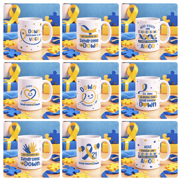 24 Artes para Caneca e Camisa Síndrome de Down Arquivo Editável 3