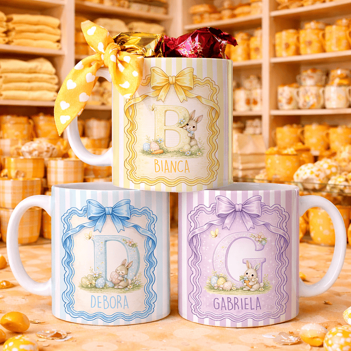 26 Artes para Caneca Alfabeto Páscoa Arquivo Editável 3