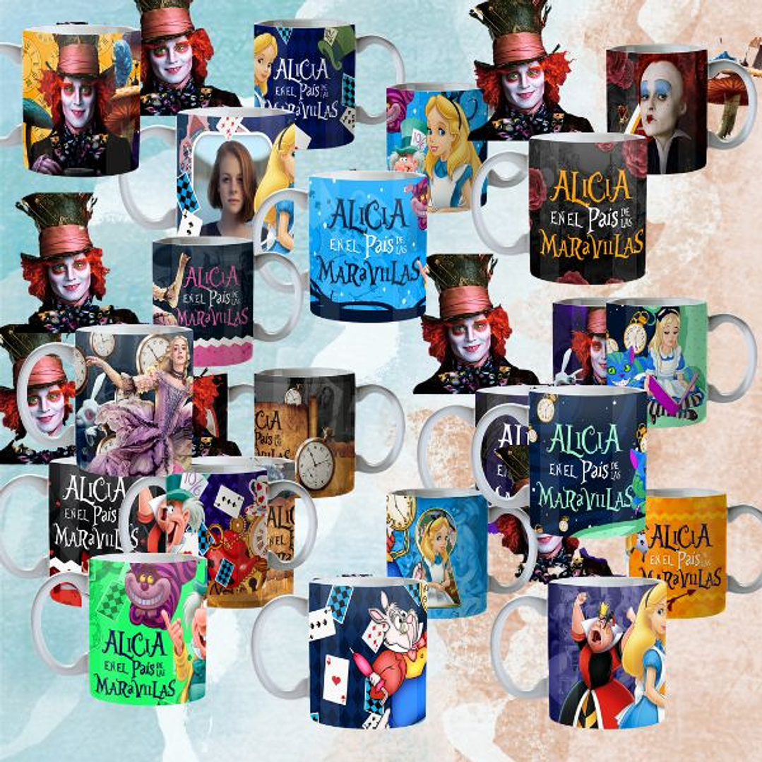 26 Artes para Caneca Alice no Pais das Maravilhas em Png  3