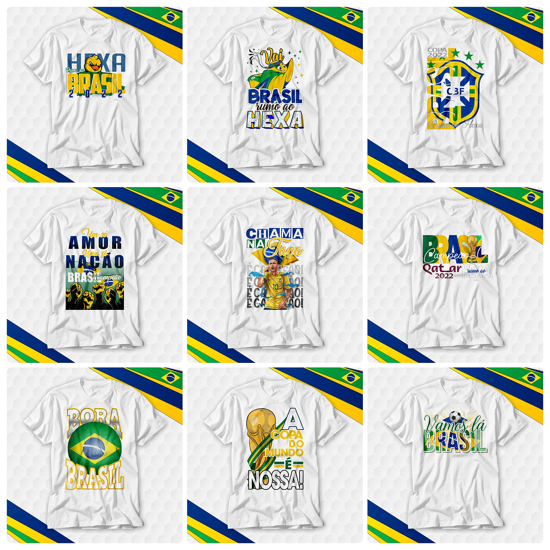 90 Artes para Camisa Body e Caneca Copa do Mundo 2026 Brasil Arquivo Editável/Png 1