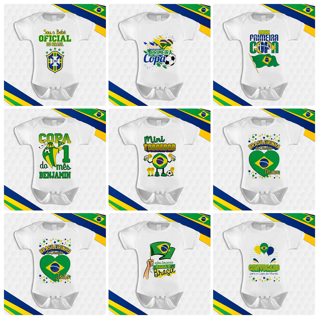 90 Artes para Camisa Body e Caneca Copa do Mundo 2026 Brasil Arquivo Editável/Png 2
