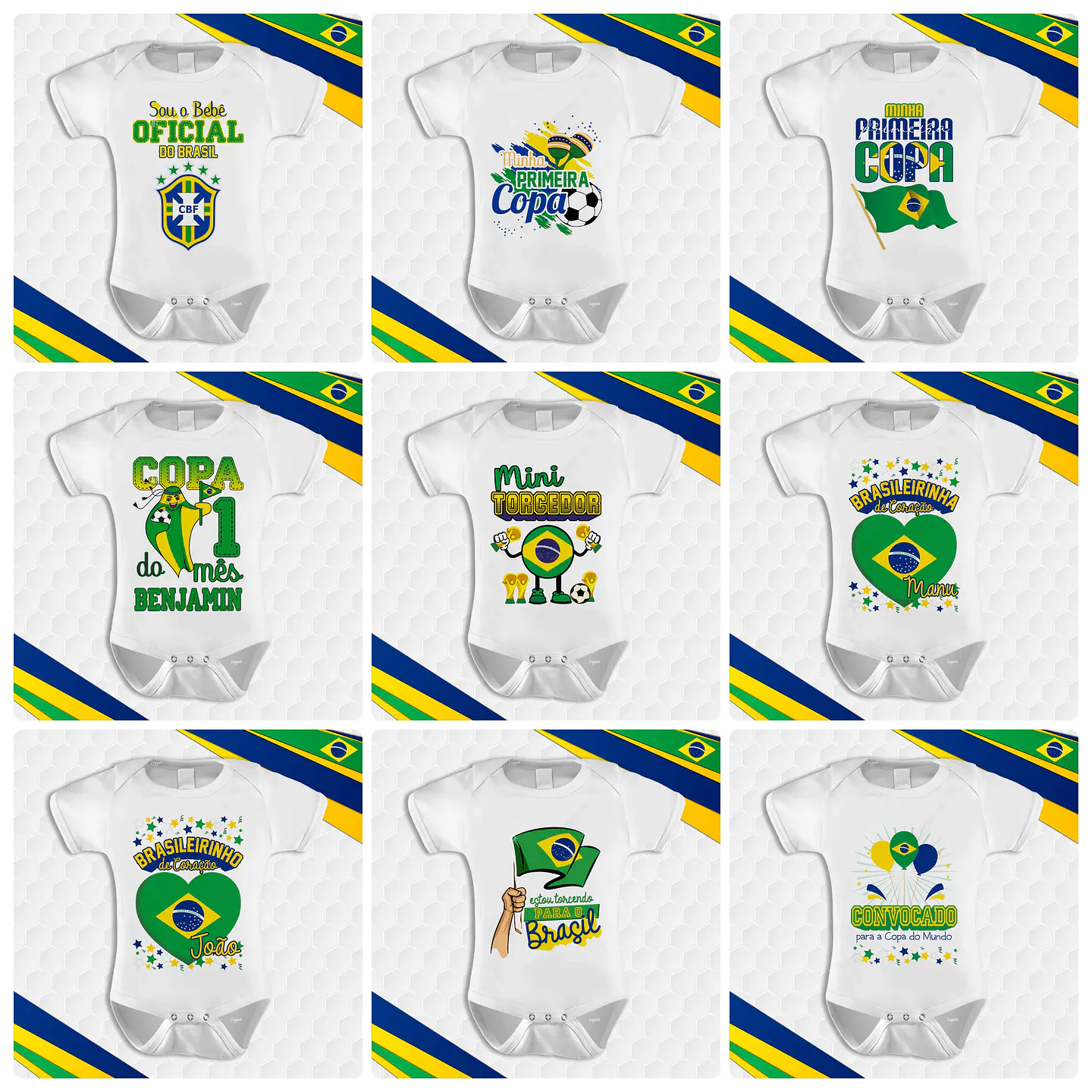 90 Artes para Camisa Body e Caneca Copa do Mundo 2026 Brasil Arquivo Editável/Png 2