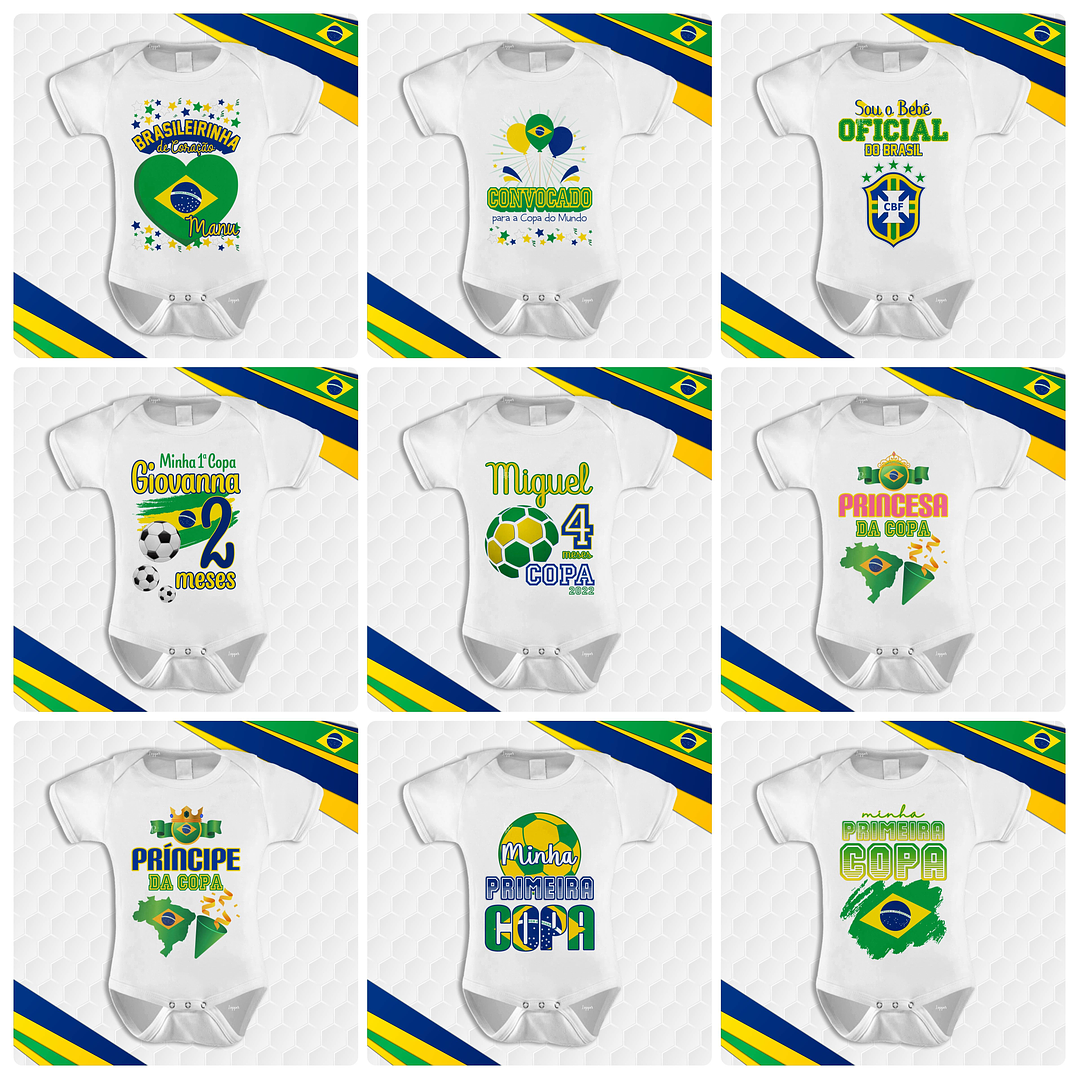 90 Artes para Camisa Body e Caneca Copa do Mundo 2026 Brasil Arquivo Editável/Png 3