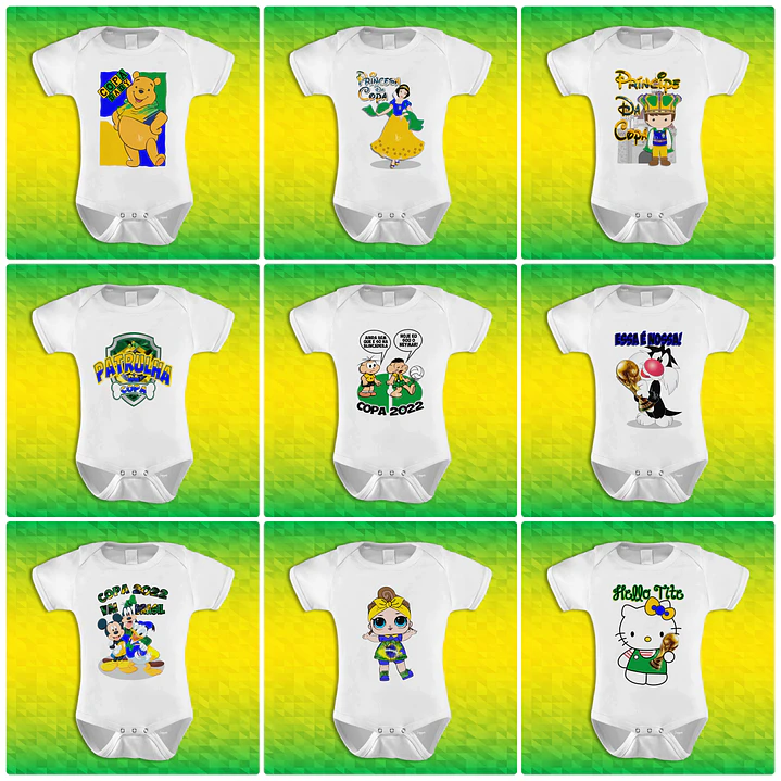 90 Artes para Camisa Body e Caneca Copa do Mundo 2026 Brasil Arquivo Editável/Png 7
