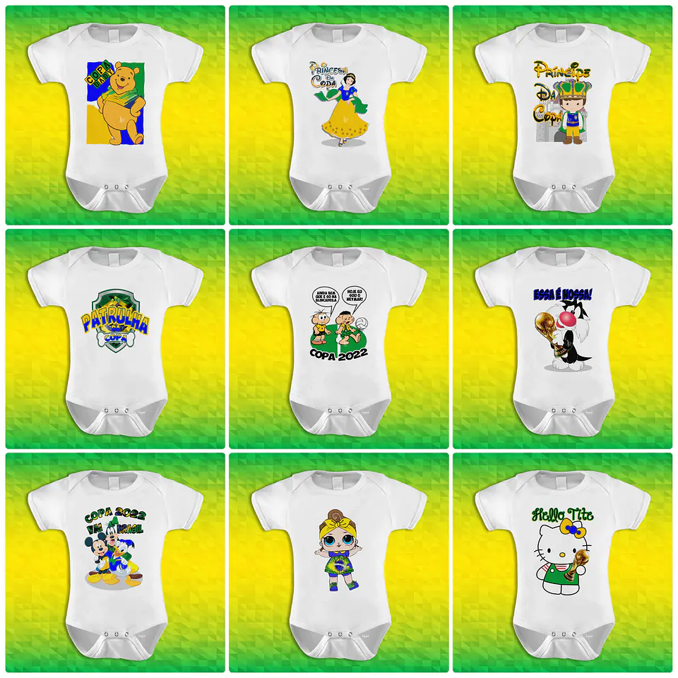 90 Artes para Camisa Body e Caneca Copa do Mundo 2026 Brasil Arquivo Editável/Png 7