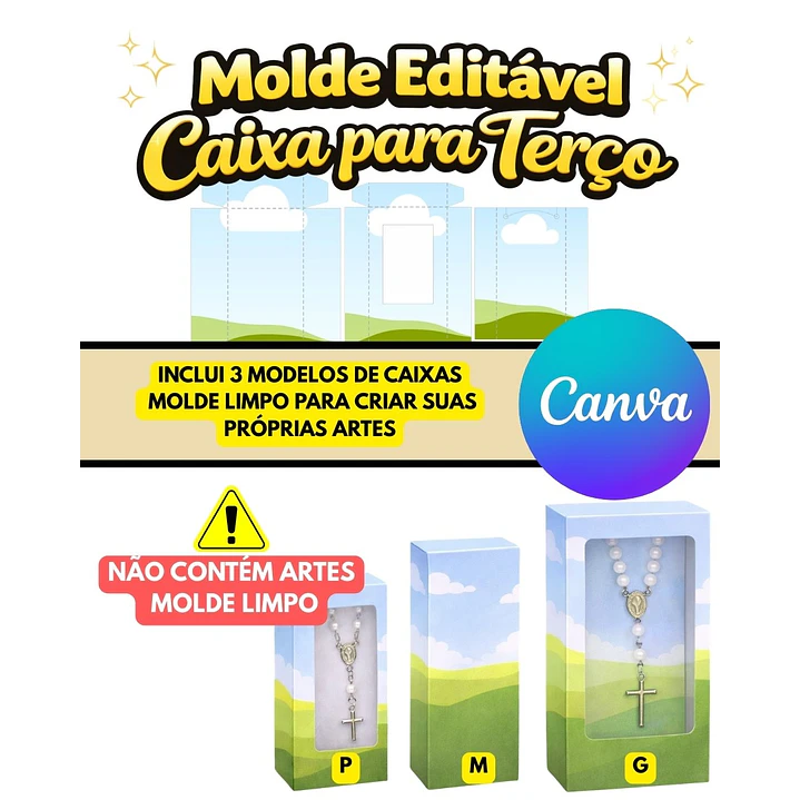Arquivo Caixinha Terço Molde Caixa Editavel  1
