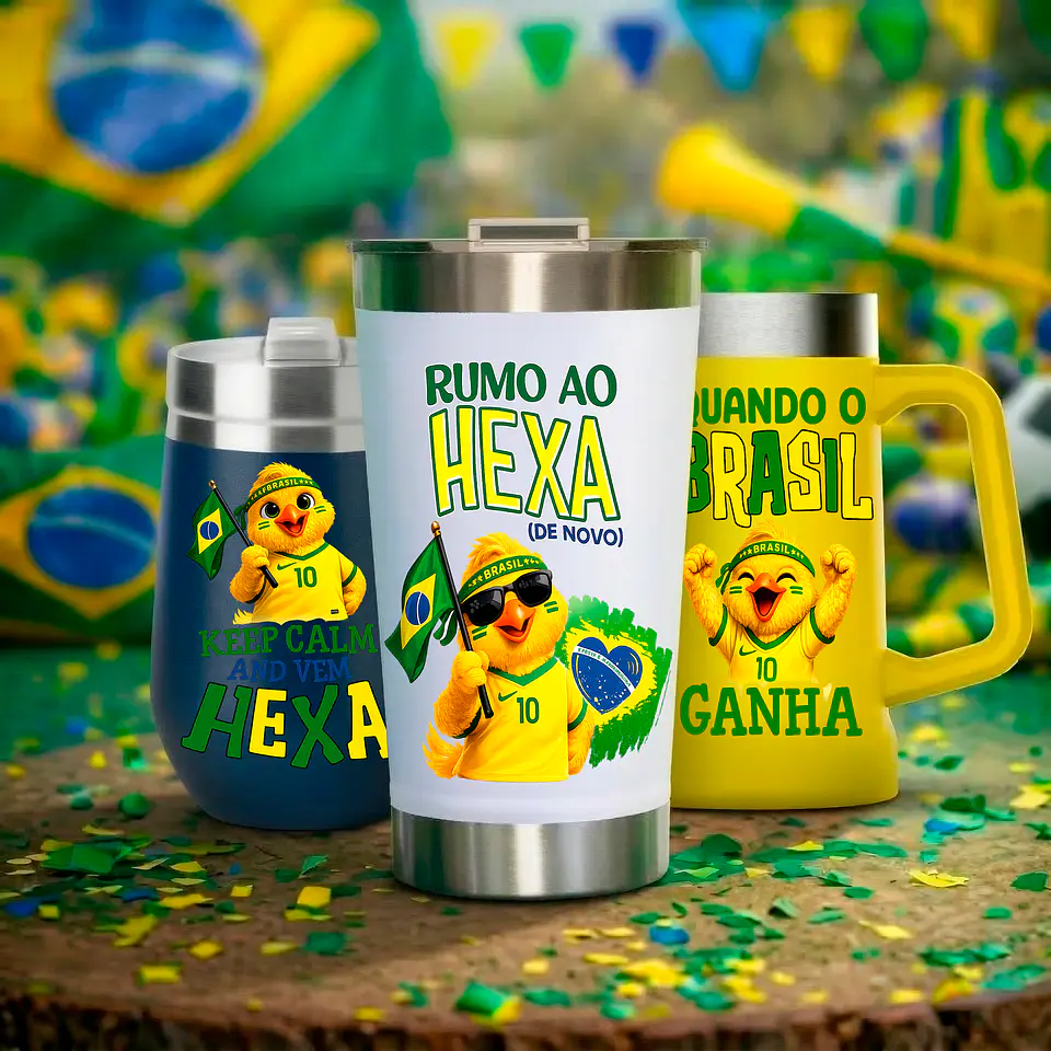 Kit Digital Copa do Mundo 2026 Brasil PNG para Sublimação em Canecas (Tema Hexa) 6