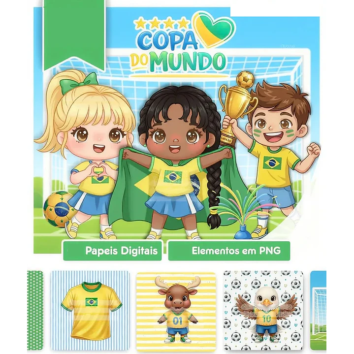 Kit digital Copa do Mundo Brasil 2026 Futebol Arquivo em Png  1
