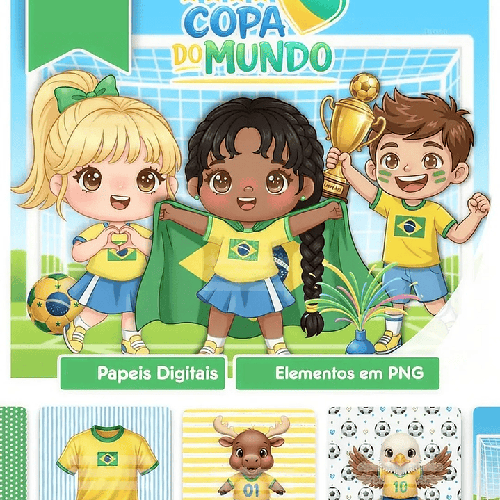 Kit digital Copa do Mundo Brasil 2026 Futebol Arquivo em Png  1