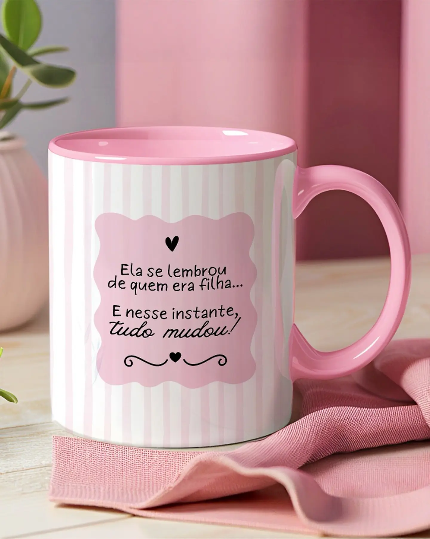Arte para Caneca E então ela se lembrou de quem era filha...E nesse instante, tudo mudou em Png 2